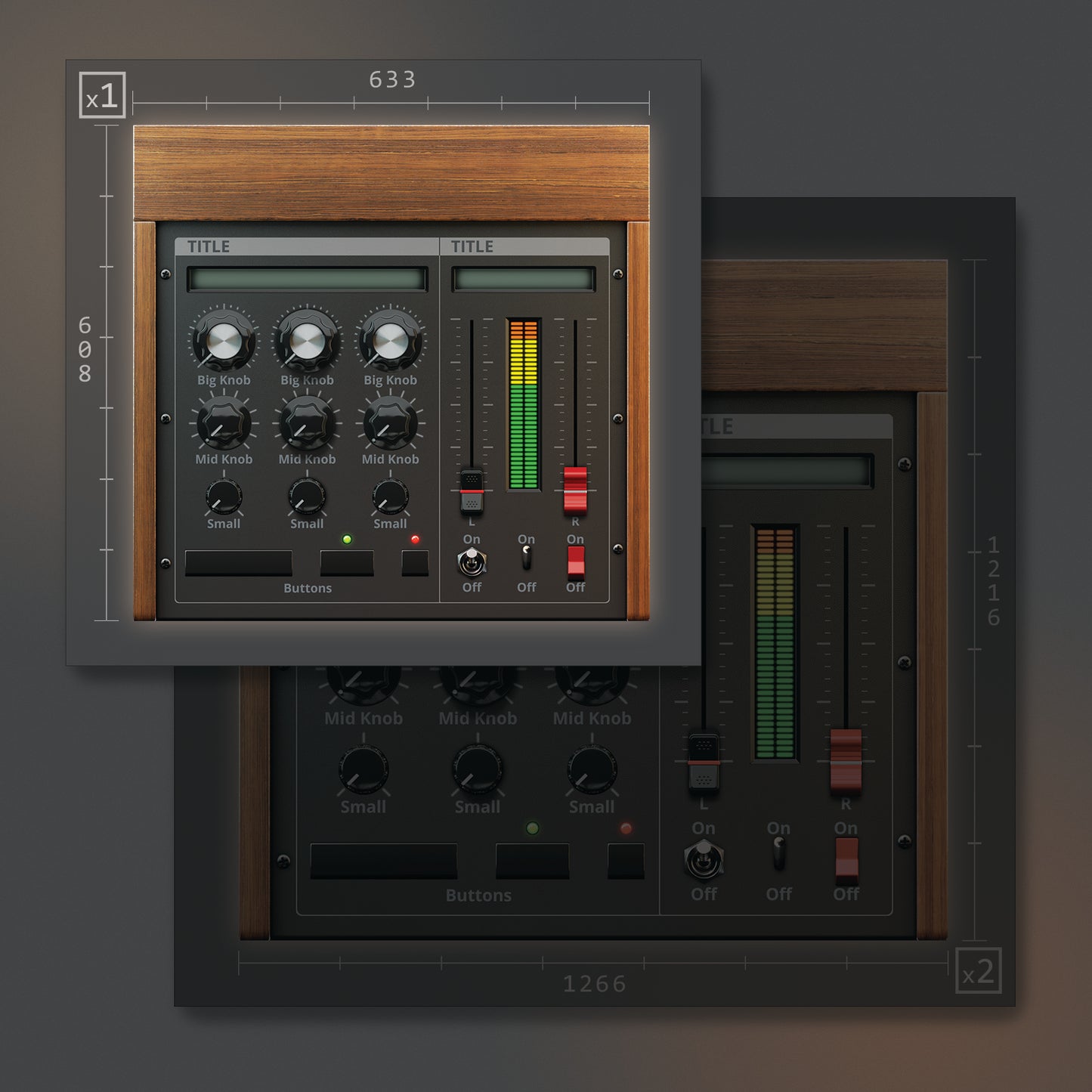 1 resolutions of Moog styled UI template for Kontakt 633x608