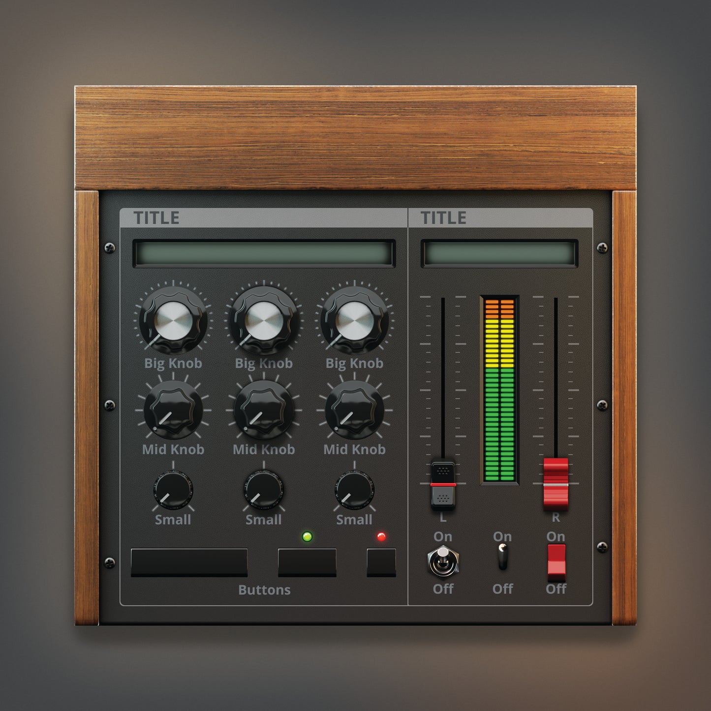 dark wood color version of analogue synth ui lit