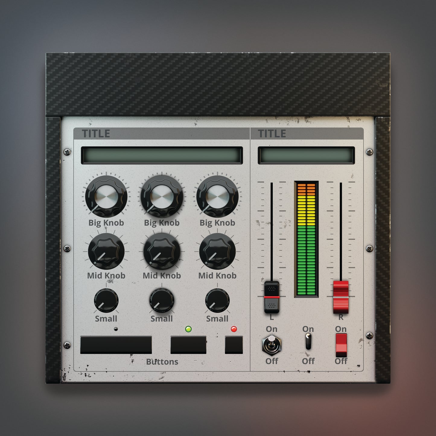 silver color version of analogue synth ui template