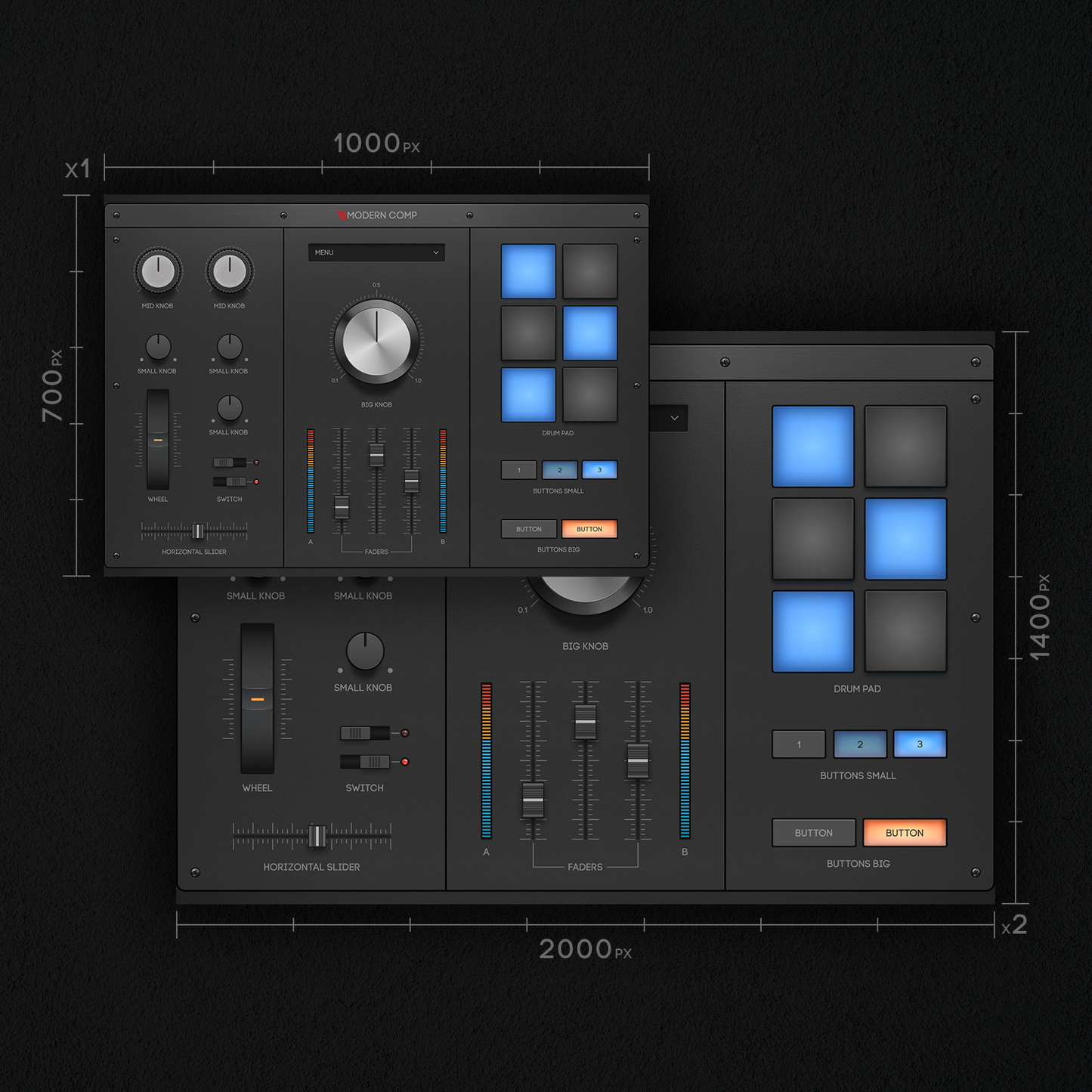 Black & White Comp 2.0 GUI Kit