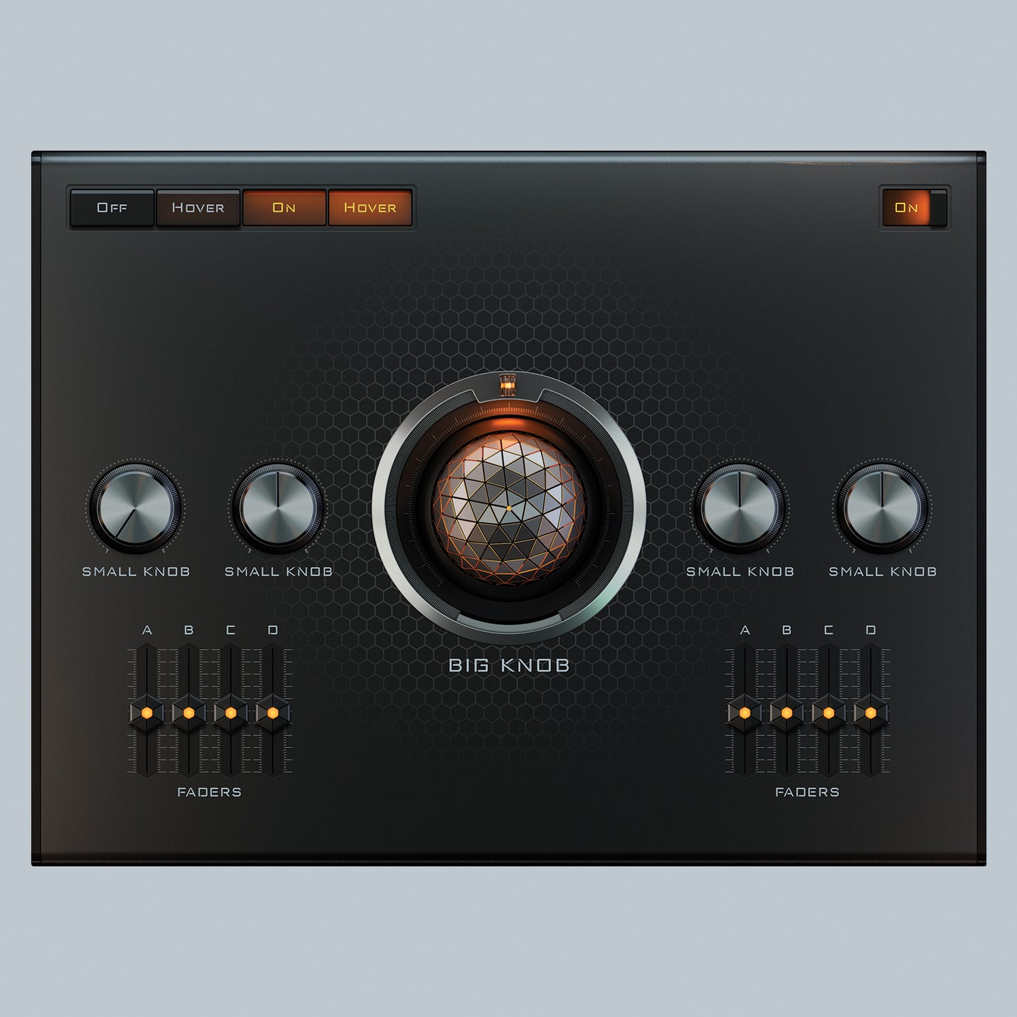 Silver Sphere UI kit for audio device