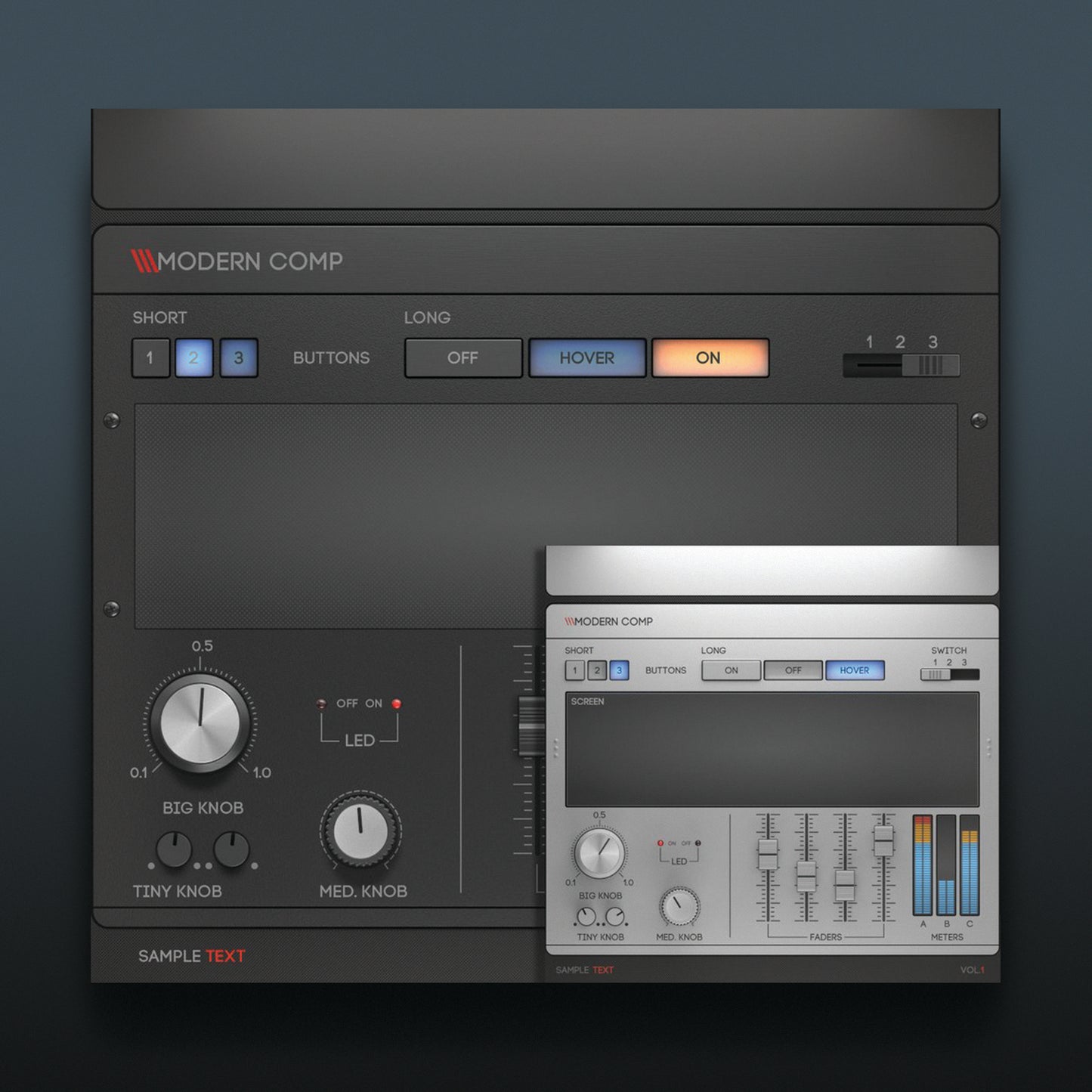 dark and light psd ui templates modern vst compressor