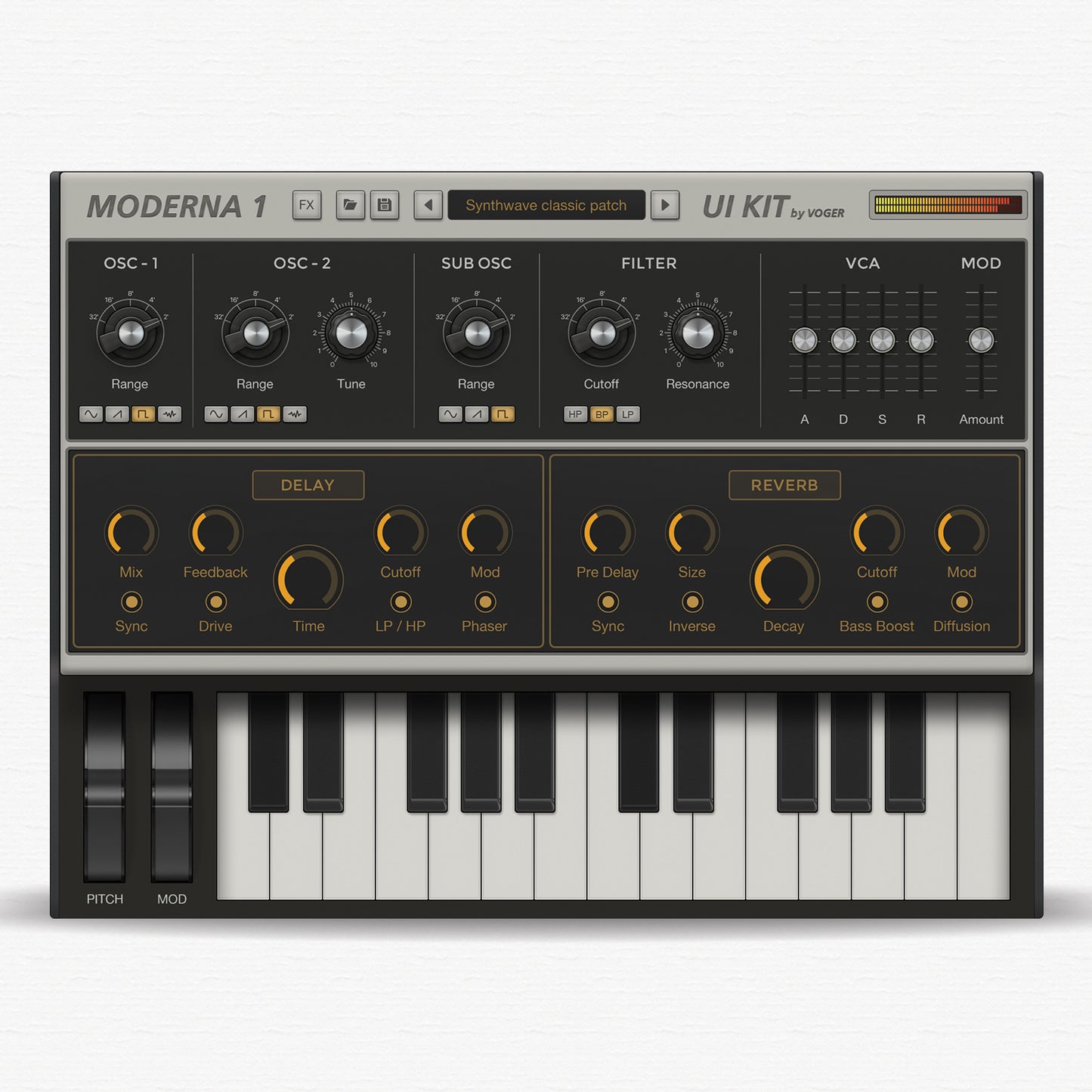 Modern synth kit for audio device