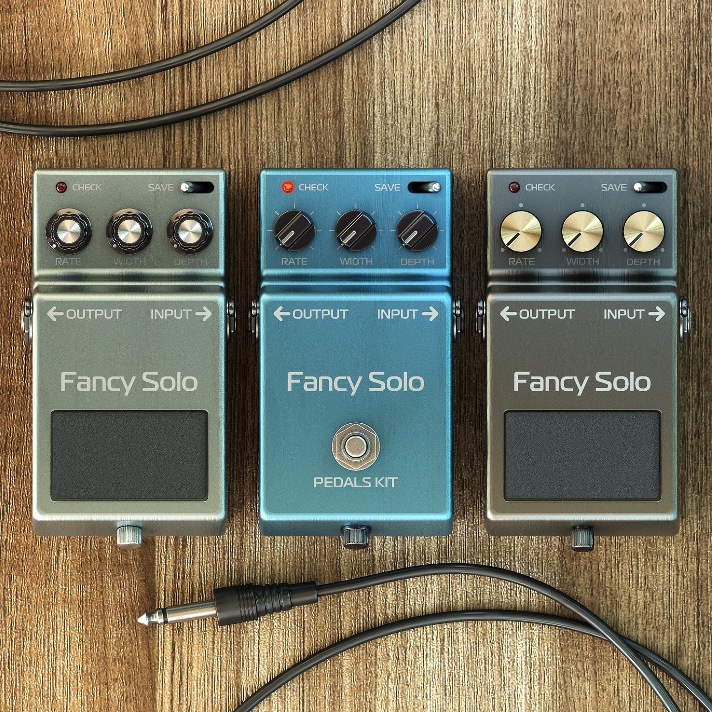 3 Steel guitar pedals view for audio device