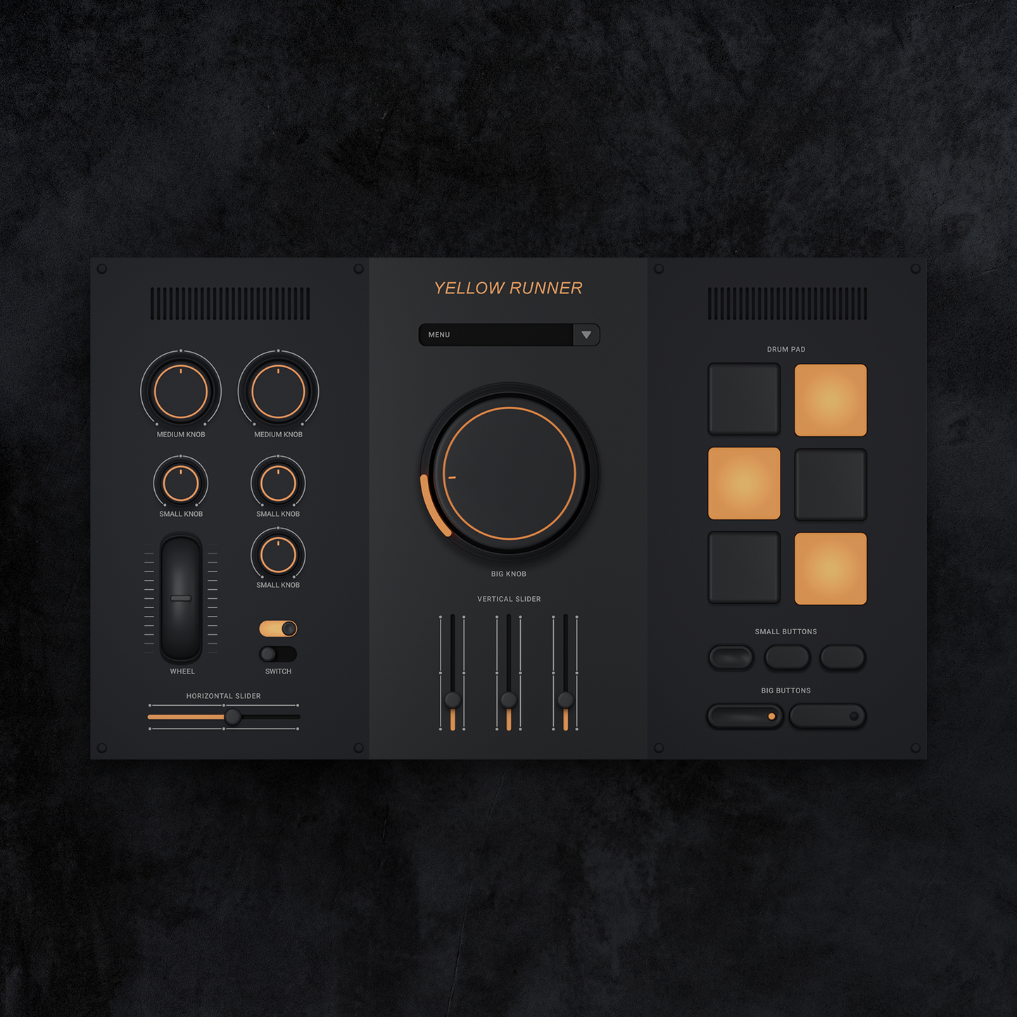 Yellow Runner kit created in Blender 3D