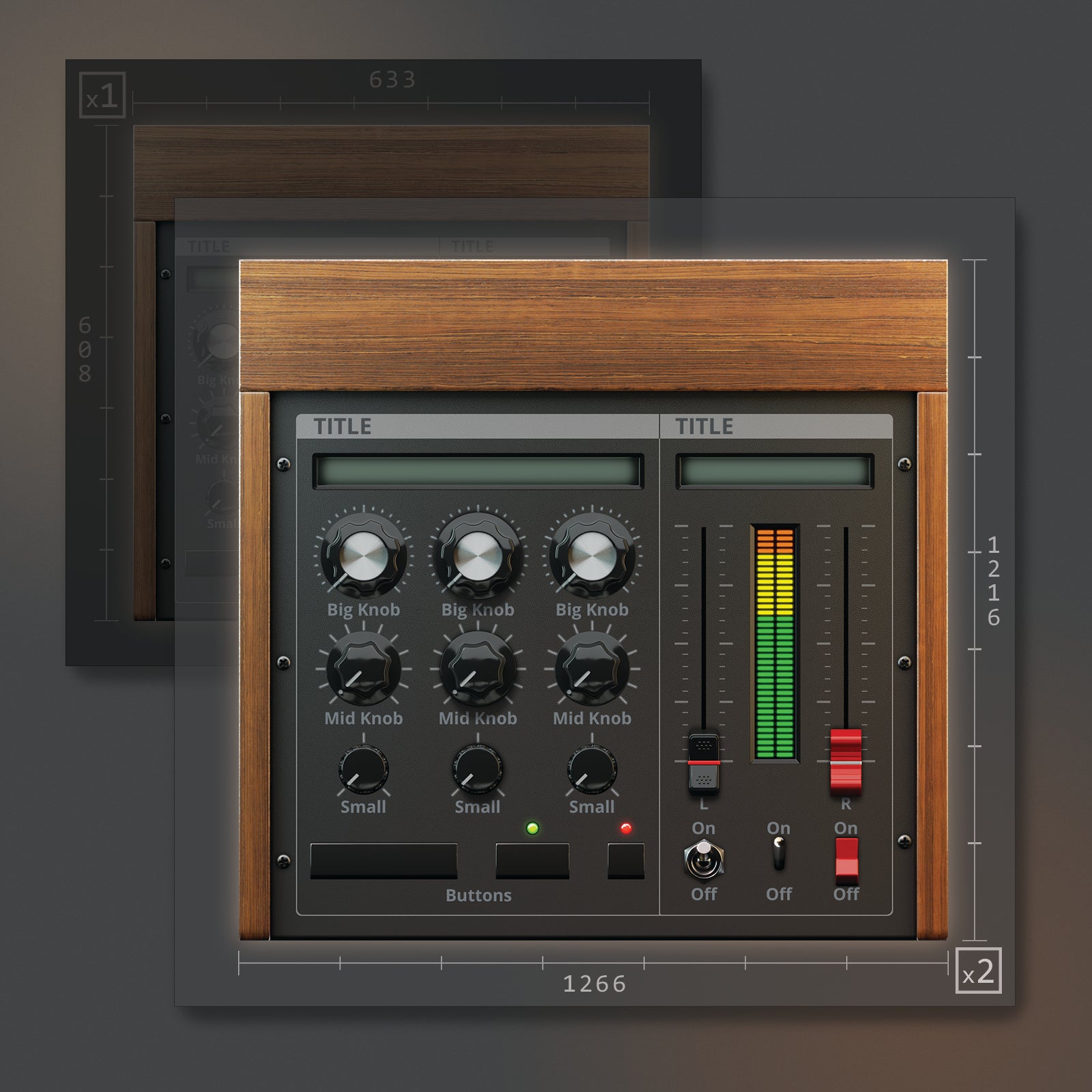 1 resolutions of Moog styled UI template VST 1266x1216