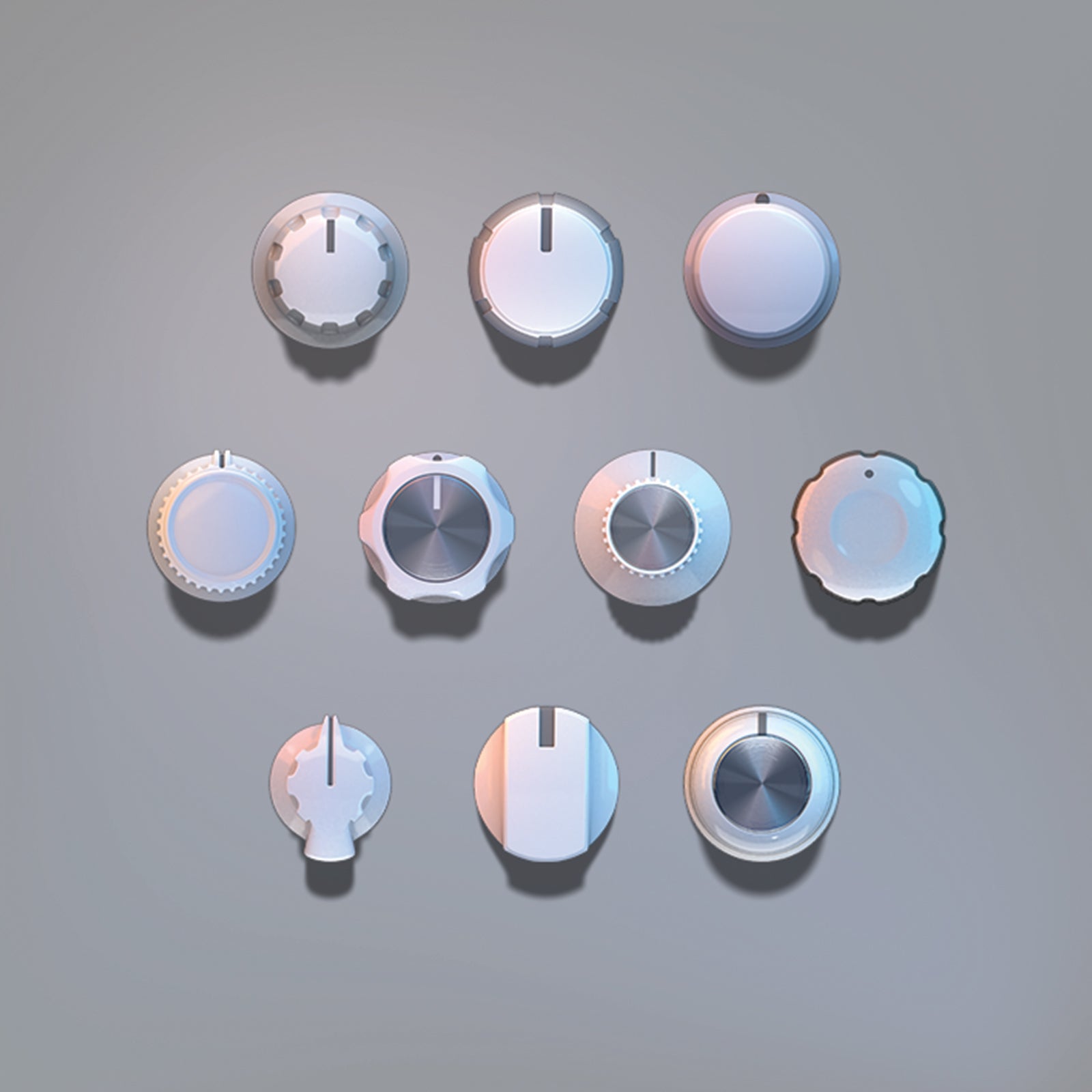 3D light clean knobs audio set