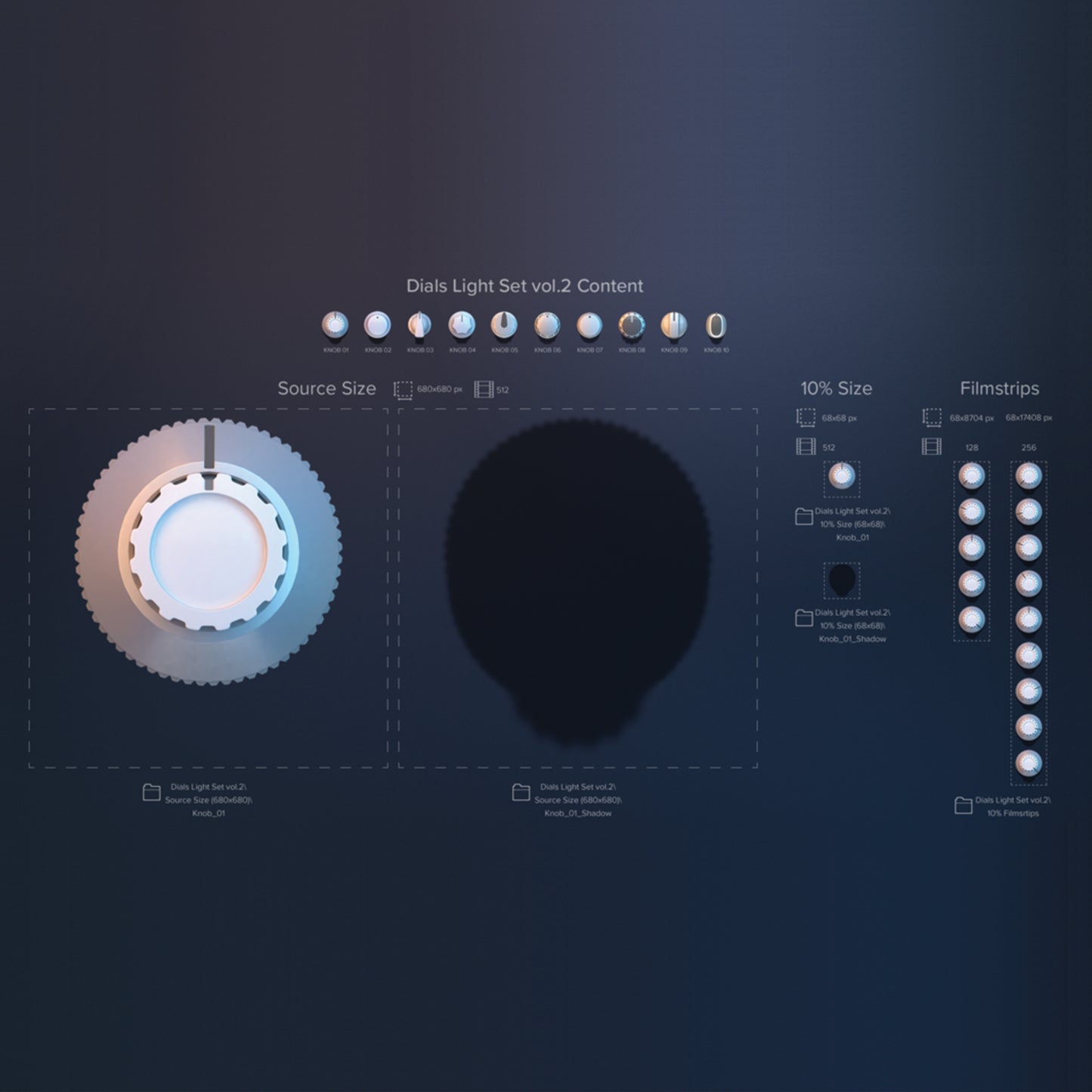Light knobs set resolution sample