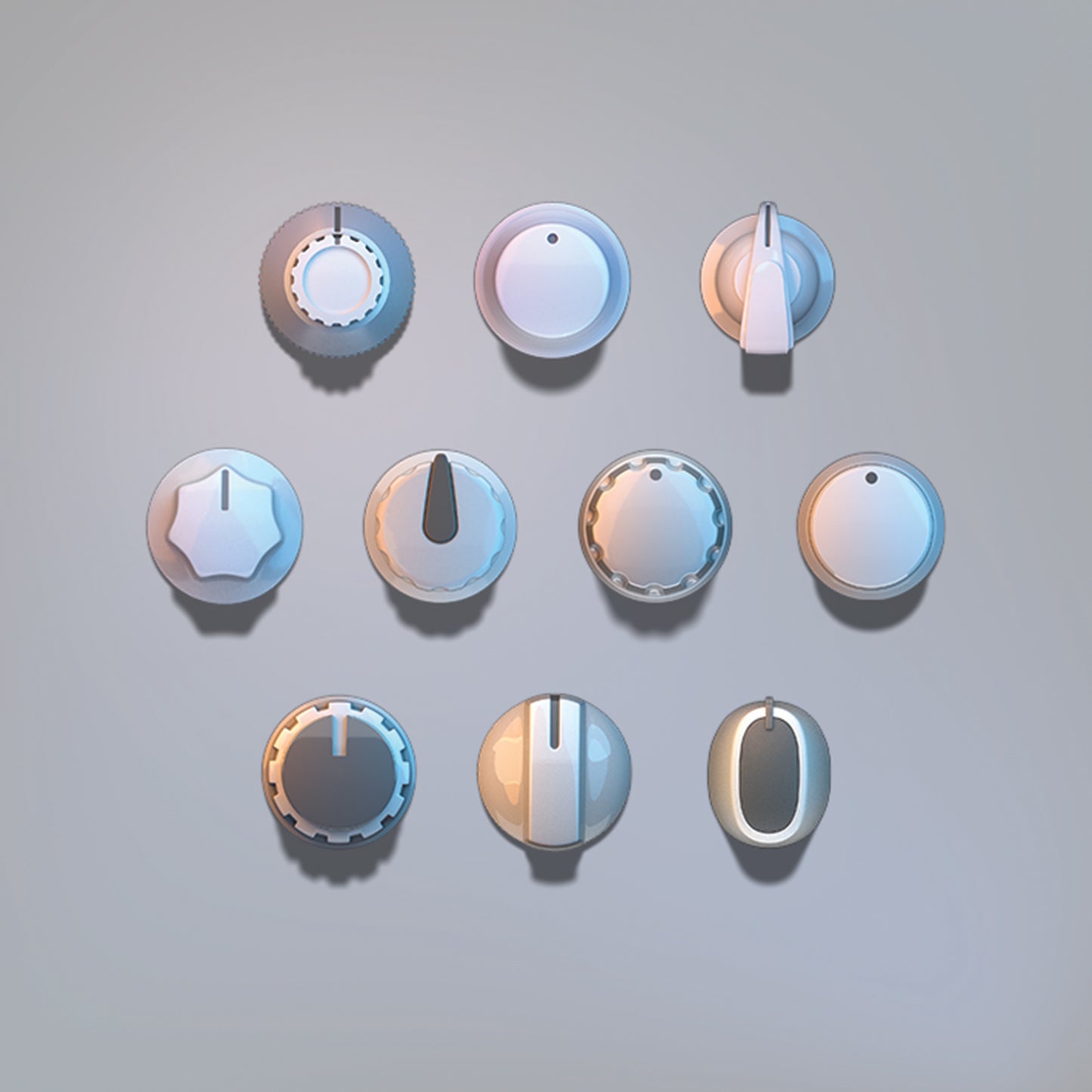 3D light knobs audio set