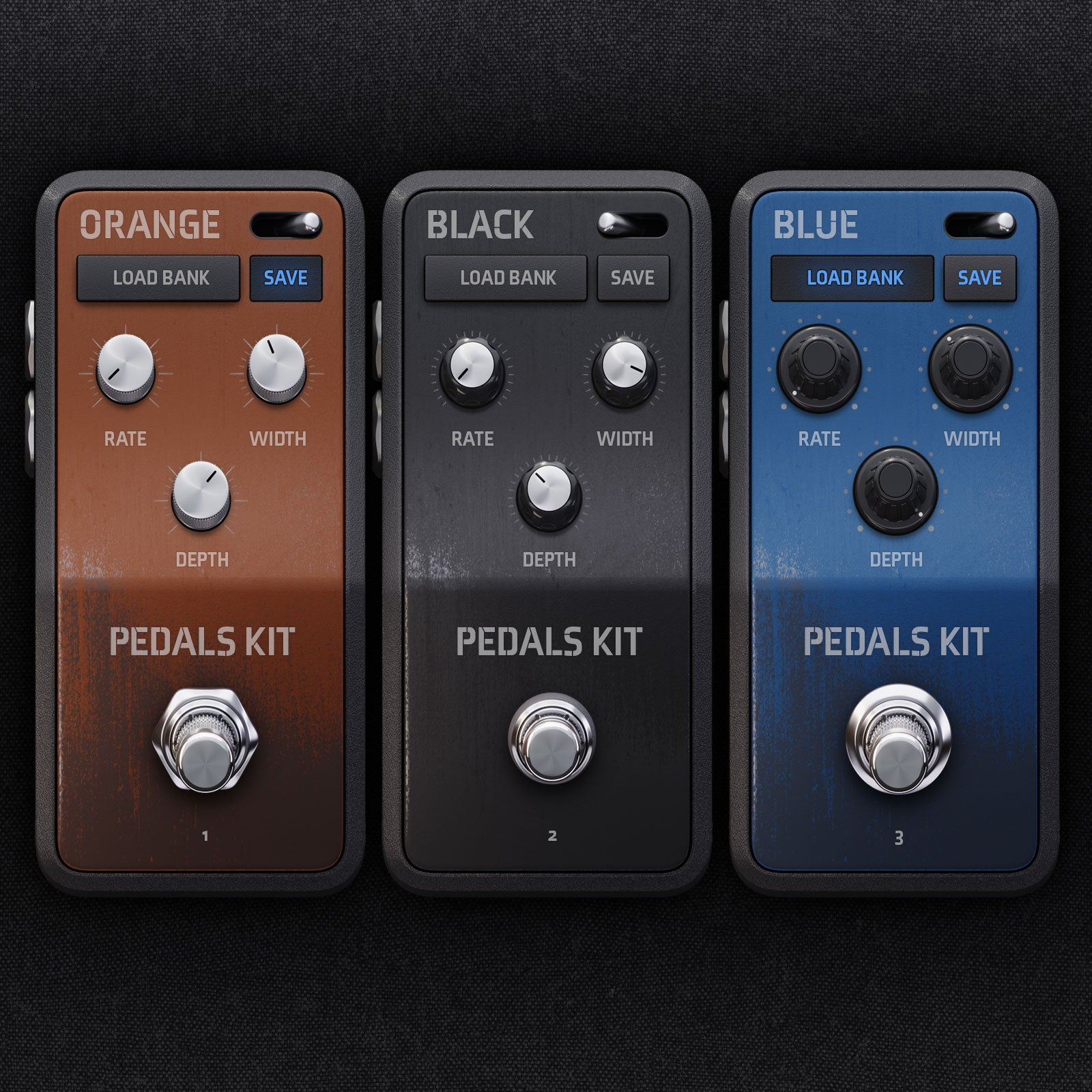 Guitar Pedals Ui for audio device