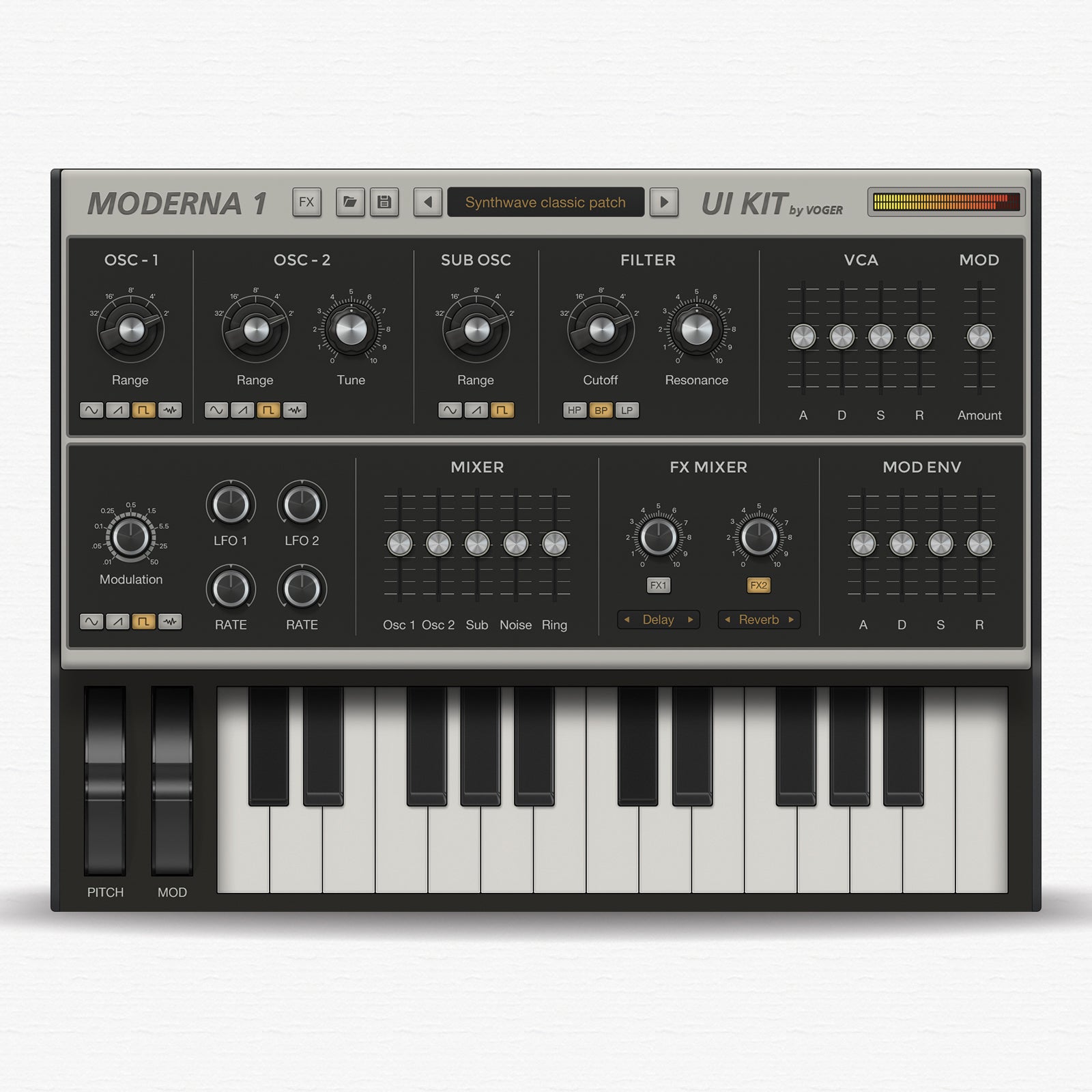 Design synth panel for iPad and iPad Pro