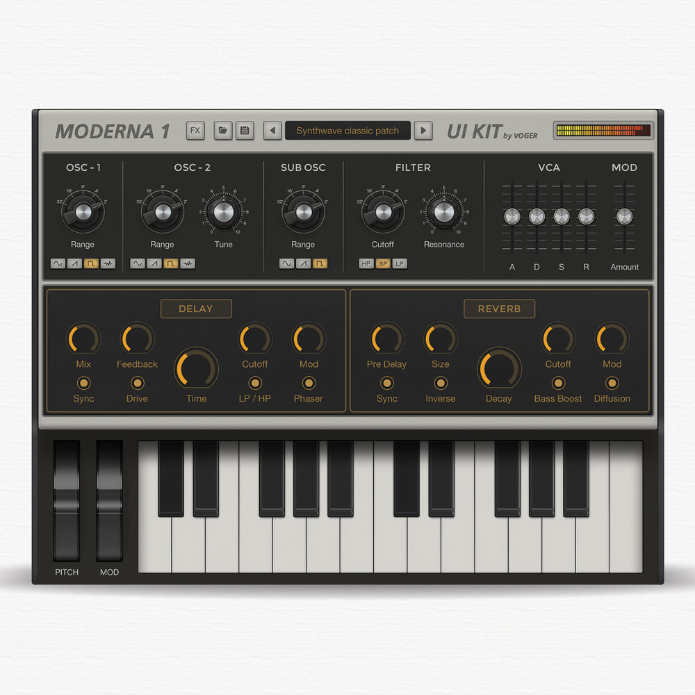 
                      
                        Modern synth kit for audio device
                      
                    