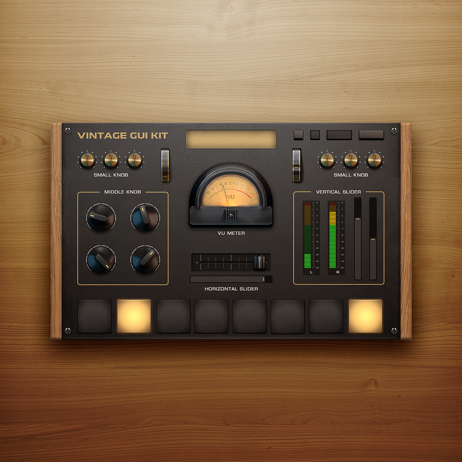 Vintage UI Design for music app with VU Meter