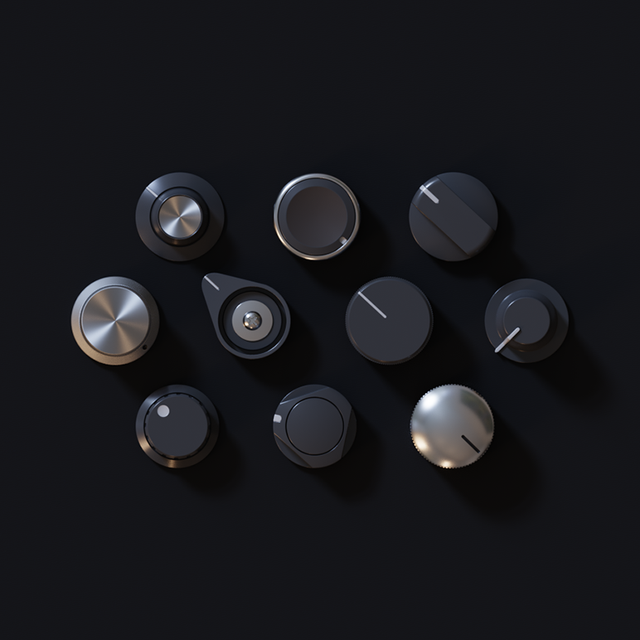 3D knobs models set