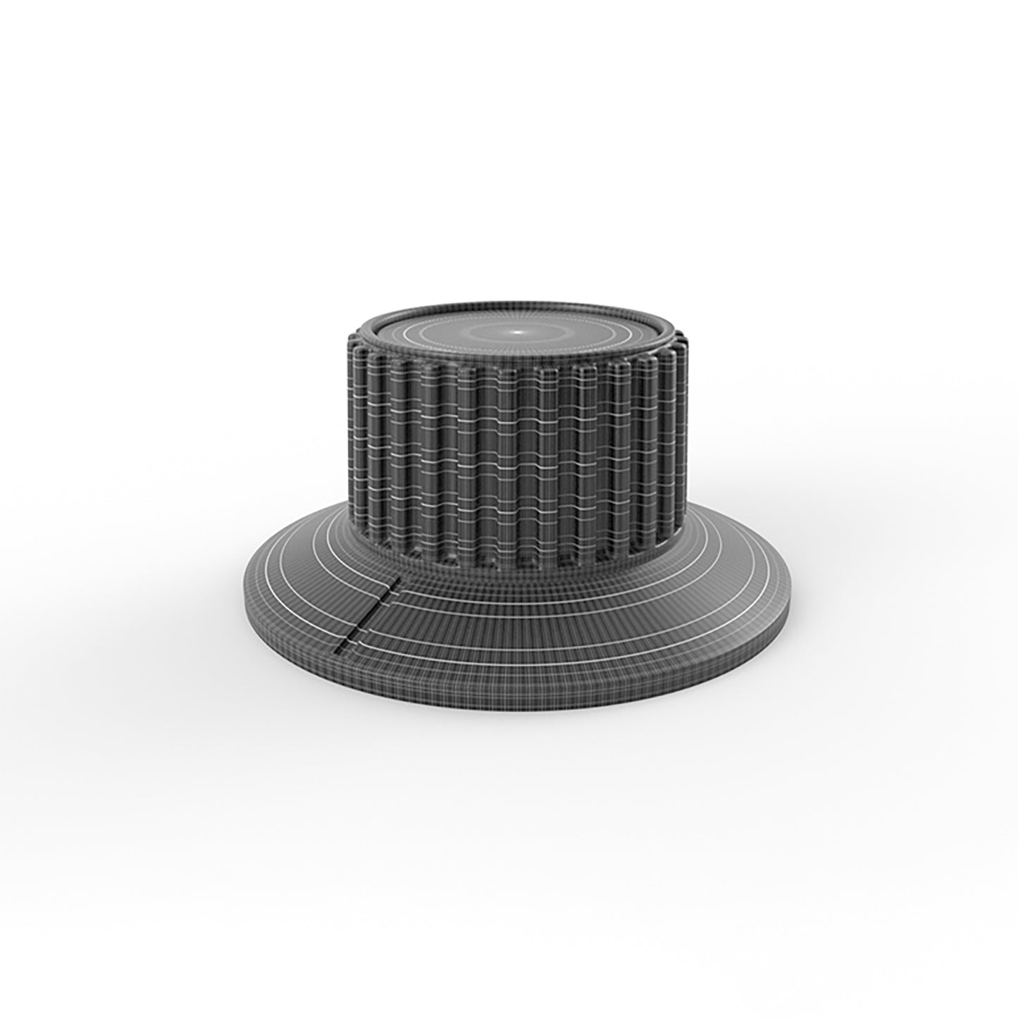 double dial audio ribbed knob mesh